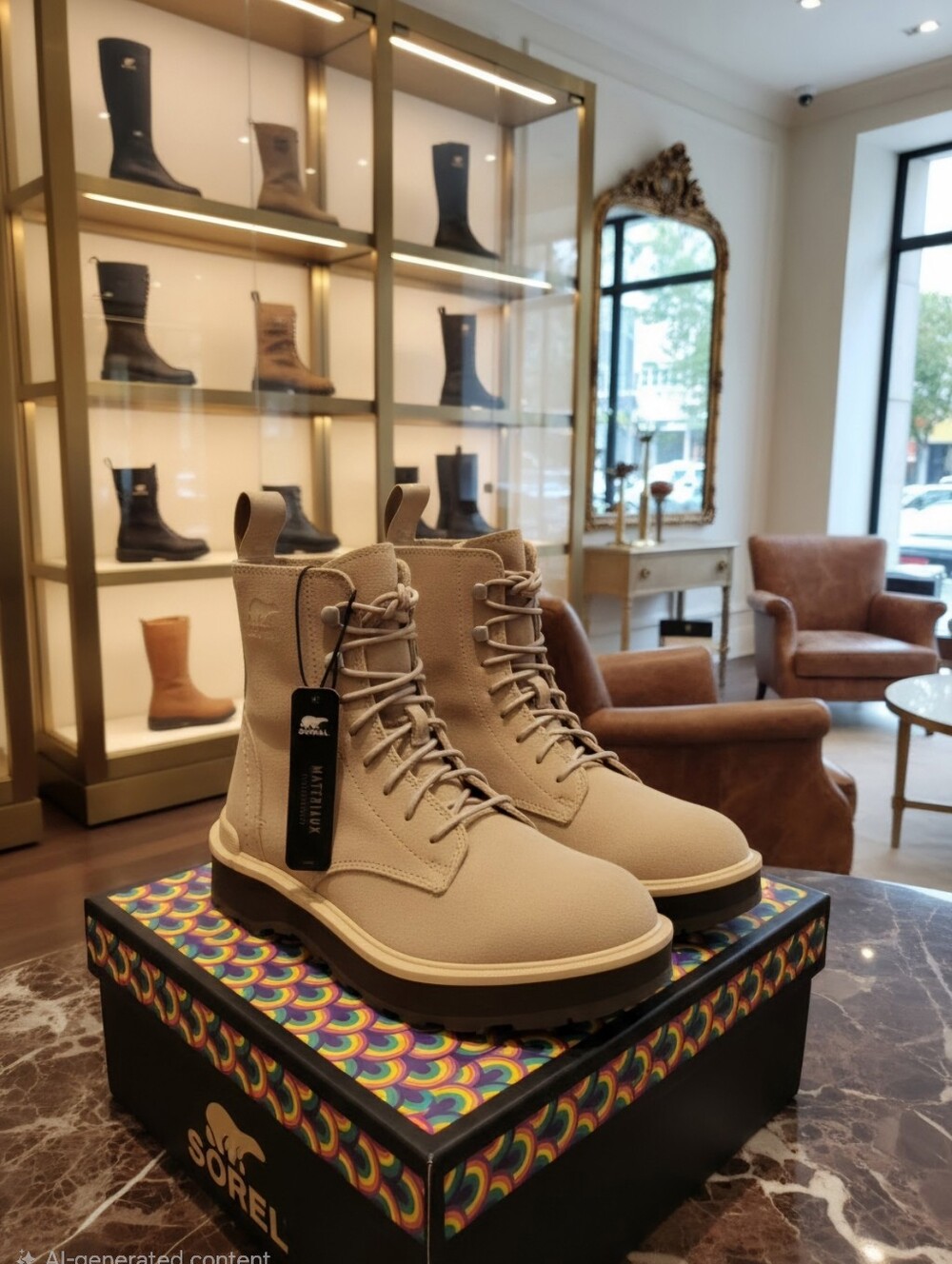 SOREL HI-LINE LEATHER WATERPROOF BOOTS WOMEN'S SZ 5.5. $195